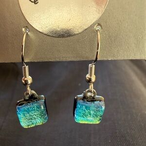 Elegant Blue and Green Dangle Earrings